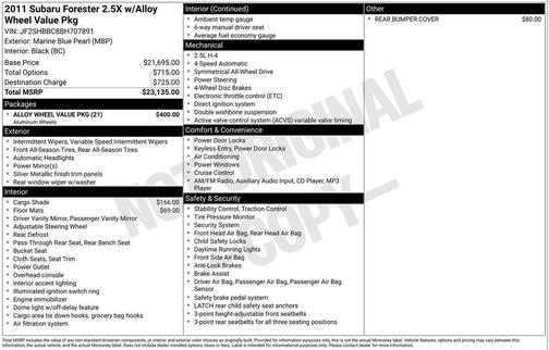 2011 Subaru Forester 2.5 X