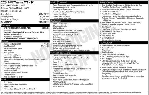 Sterling Metallic 2024 GMC Terrain AWD AT4