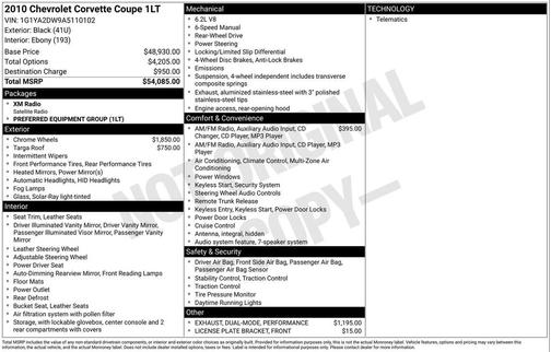 2010 Chevrolet Corvette Base
