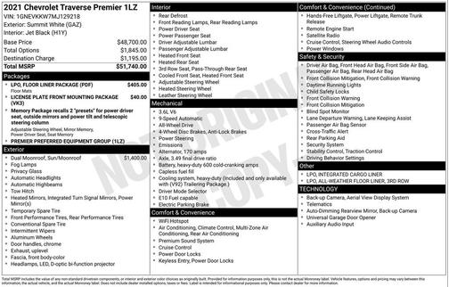 2021 Chevrolet Traverse Premier