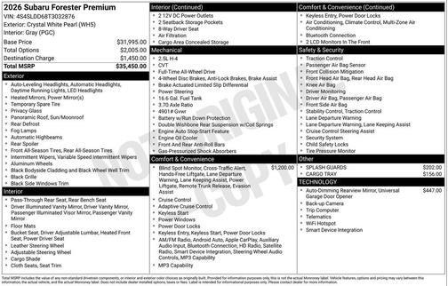 2026 Subaru Forester Premium