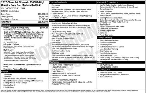 Black 2017 Chevrolet Silverado 2500 High Country