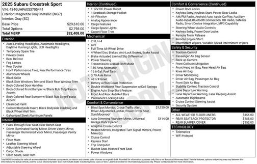 2025 Subaru Crosstrek Sport