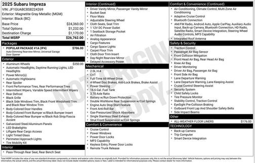 2025 Subaru Impreza Base