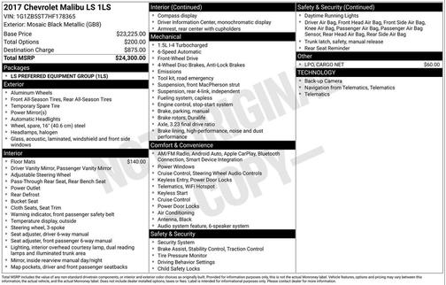 2017 Chevrolet Malibu 1LS