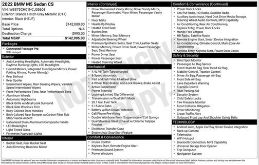 Brands Hatch Grey Metallic 2022 BMW M5 Base