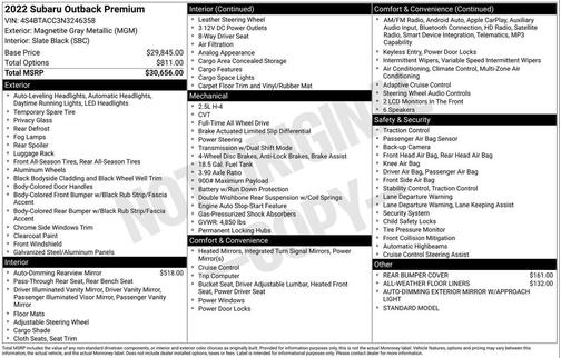 2022 Subaru Outback Premium