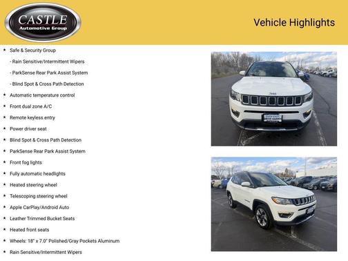 White Clearcoat 2018 Jeep Compass Limited