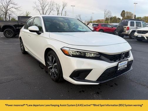 Platinum White Pearl 2023 Honda Civic EX-L