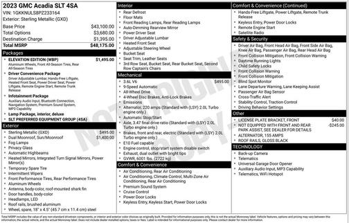 Sterling Metallic 2023 GMC Acadia AWD SLT