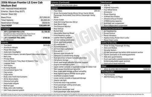 2006 Nissan Frontier LE Crew Cab
