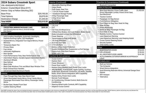 Crystal Black Silica 2024 Subaru Crosstrek Sport