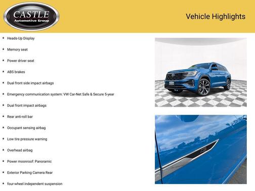 Mountain Lake Blue Metallic 2025 Volkswagen Atlas 2.0T SEL Premium R-Line 4MOTION