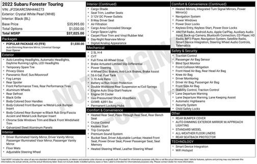2022 Subaru Forester Touring