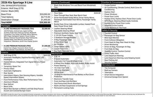 Wolf Gray 2026 Kia Sportage X-Line