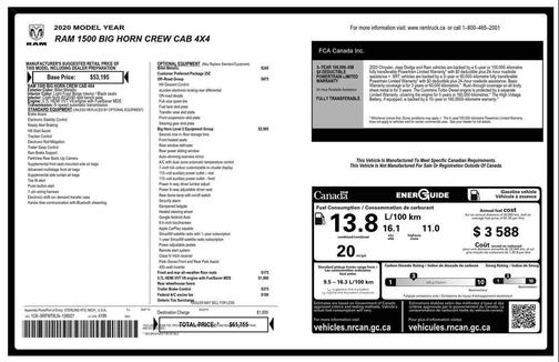 2020 RAM 1500 Big Horn/Lone Star