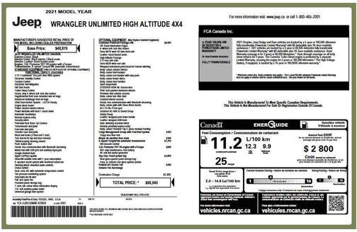 Black 2021 Jeep Wrangler Unlimited High Altitude