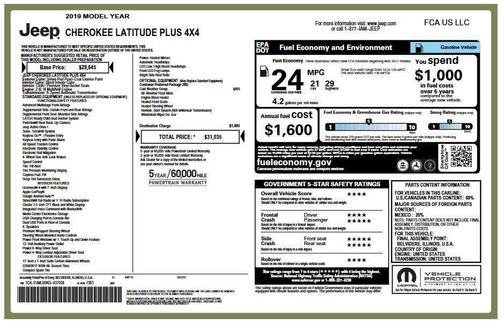 Velvet Red Pearlcoat 2019 Jeep Cherokee Latitude Plus