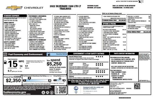 Black 2022 Chevrolet Silverado 1500 Limited LT Trail Boss