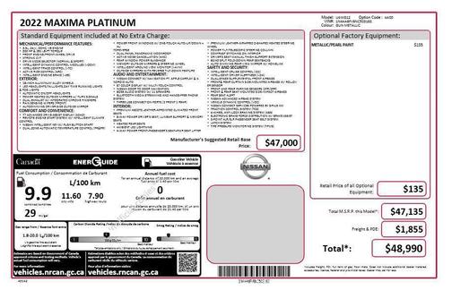 2022 Nissan Maxima 3.5 Platinum