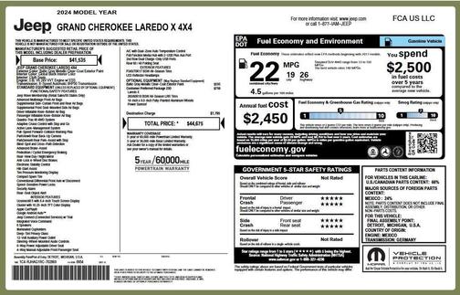 Baltic Gray Metallic Clearcoat 2024 Jeep Grand Cherokee Laredo