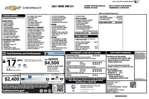 Satin Steel Metallic 2021 Chevrolet Tahoe 4WD Z71