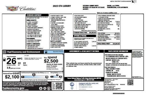 Summit White 2023 Cadillac CT4 Luxury