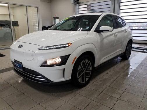 Lunar White 2023 Hyundai KONA EV SEL