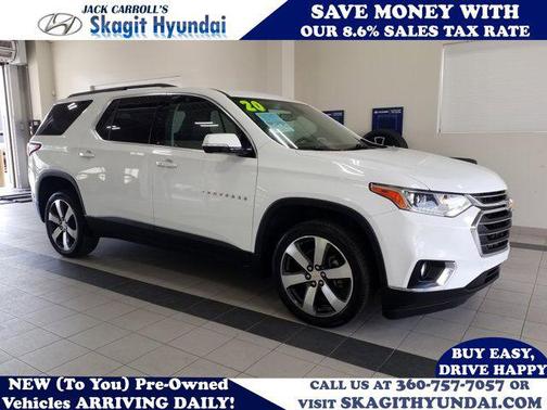 Summit White 2020 Chevrolet Traverse LT Leather