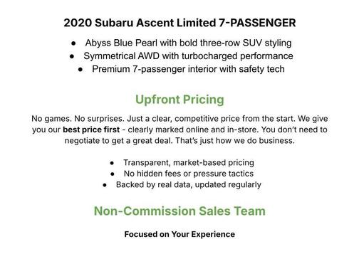 Abyss Blue Pearl 2020 Subaru Ascent Limited 7-Passenger
