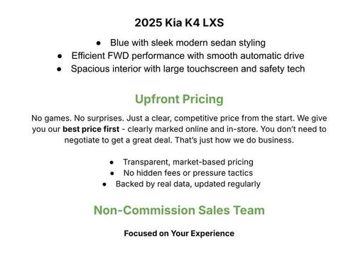 Deep Sea Blue 2025 Kia K4 LXS