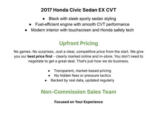 BLACK 2017 Honda Civic EX