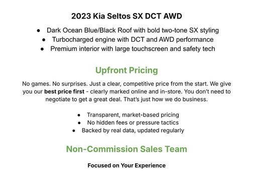 Dark Ocean Blue/Black Roof 2023 Kia Seltos SX Turbo