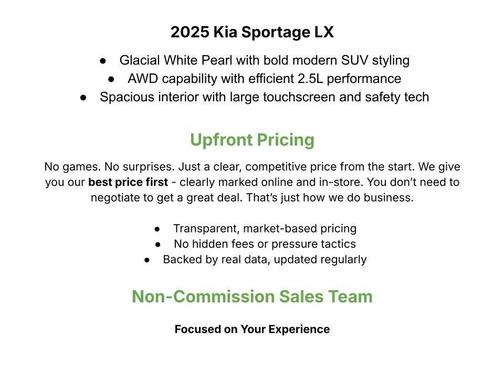 Glacial White Pearl 2025 Kia Sportage LX