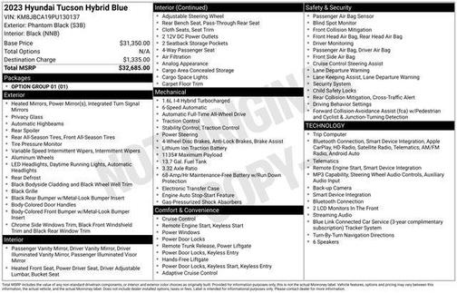 Phantom Black 2023 Hyundai TUCSON Hybrid Blue
