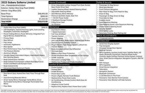 Harbor Mist Gray Pearl 2023 Subaru Solterra Limited