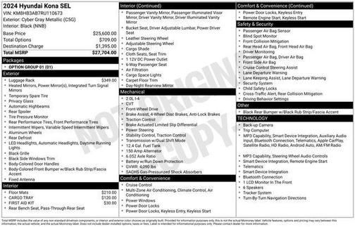 Cyber Gray Metallic 2024 Hyundai KONA SEL