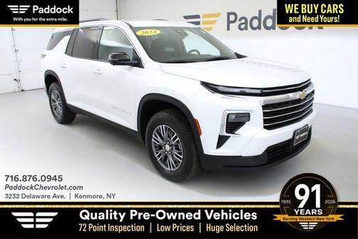 Summit White 2024 Chevrolet Traverse LT