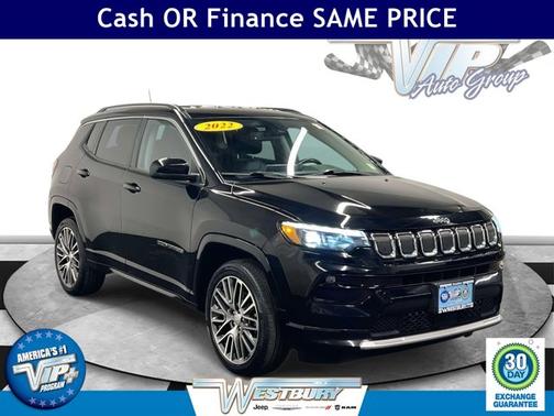 Diamond Black Crystal Pearlcoat 2022 Jeep Compass Limited 4x4 SUV