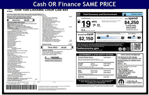2022 RAM 1500 Laramie Crew Cab 4x4 64' Box