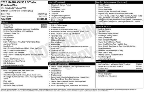 2025 Mazda CX-30 2.5 Turbo Premium Plus Package