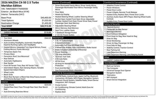 2026 Mazda CX-50 2.5 Turbo Meridian Edition