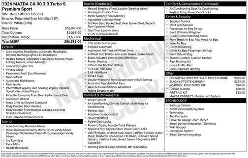 2026 Mazda CX-90 S Premium