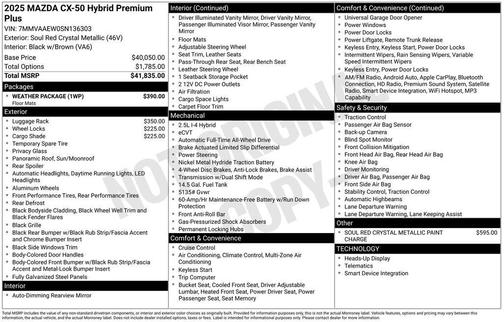 2025 Mazda CX-50 Hybrid Premium Plus Package