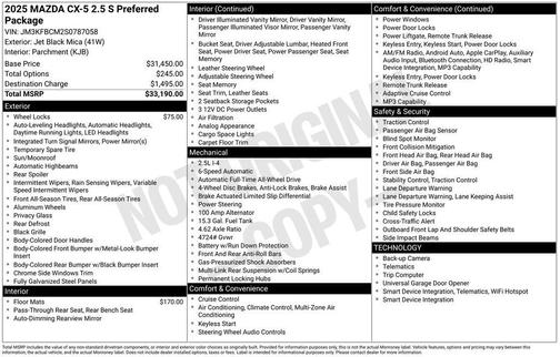 2025 Mazda CX-5 2.5 S Preferred Package