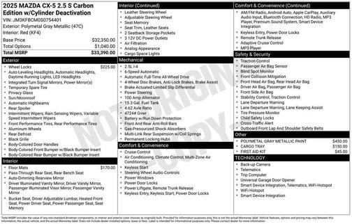 2025 Mazda CX-5 2.5 S Carbon Edition