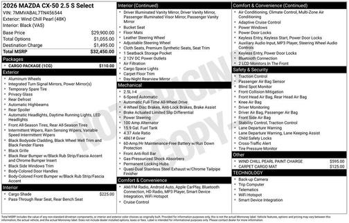 2026 Mazda CX-50 2.5 S