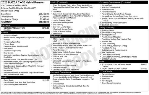 2026 Mazda CX-50 Premium