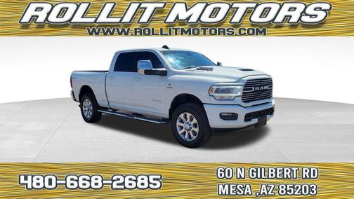 Pearl White 2024 RAM 3500 Laramie Crew Cab 4x4 6'4' Box