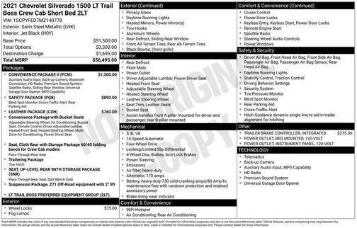 Satin Steel Metallic 2021 Chevrolet Silverado 1500 LT Trail Boss